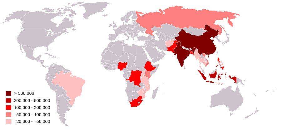Как распространяется туберкулез в разных странах