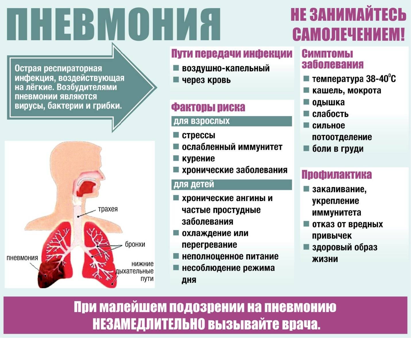Вирусная пневмония: типы вирусов, симптомы у детей и взрослых