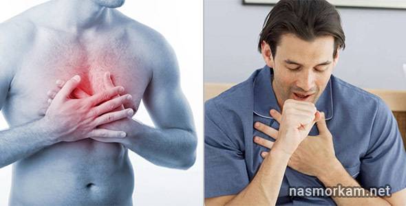 Боль в грудине посередине и кашель сухой, как лечить тяжесть в груди и сухой кашель?