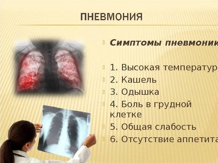 Пневмония(воспаление легких ) без кашля - симптомы и лечение