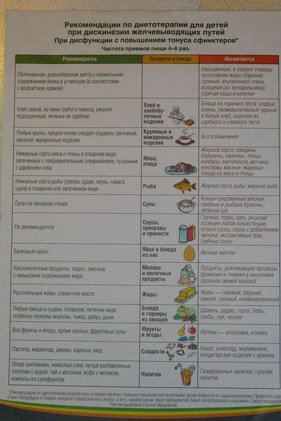 Питание при дискинезии желчевыводящих путей - основные принципы диеты, список разрешенных и запрещенных продуктов